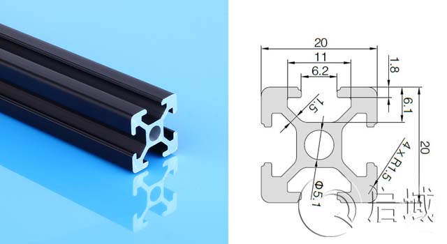 歐標2020(黑色）工業鋁型材