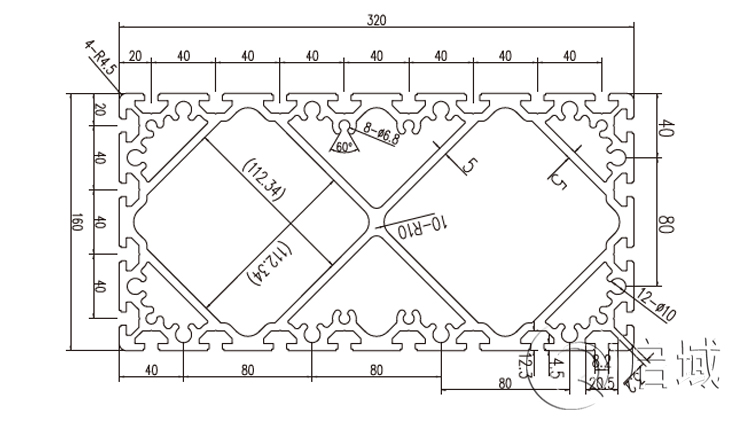 QY-8-160320工業鋁型材圖紙 QY-8-160320工業鋁型材圖紙